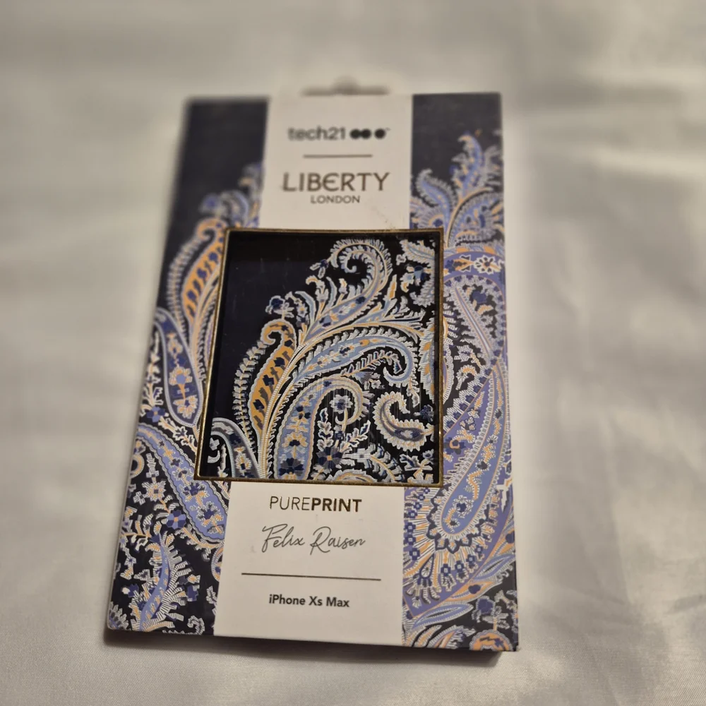 tech21 Liberty London iPhone Xs Max Case - Blue and Gold Paisley